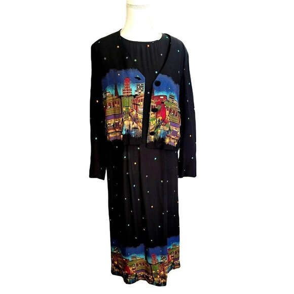 Vintage Karin Steven’s Tank Dress With Jacket Set - Size 10 - Picture 1 of 13